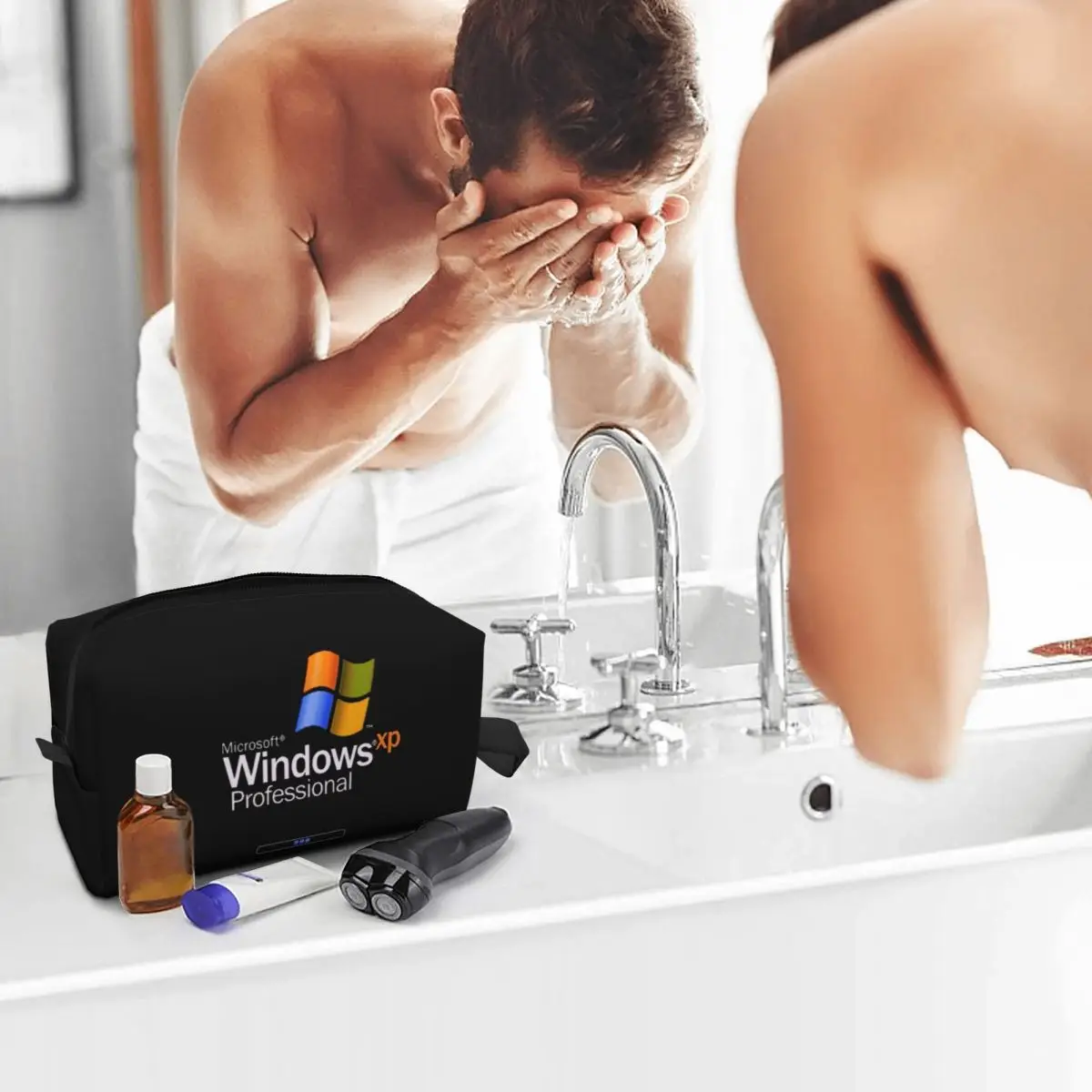 Windows 95 Geeks Nerd Mesh Makeup Bag Cosmetic Organizer Storage Dopp Kit Toiletry Cosmetic Bag for Women Beauty Pencil Case
