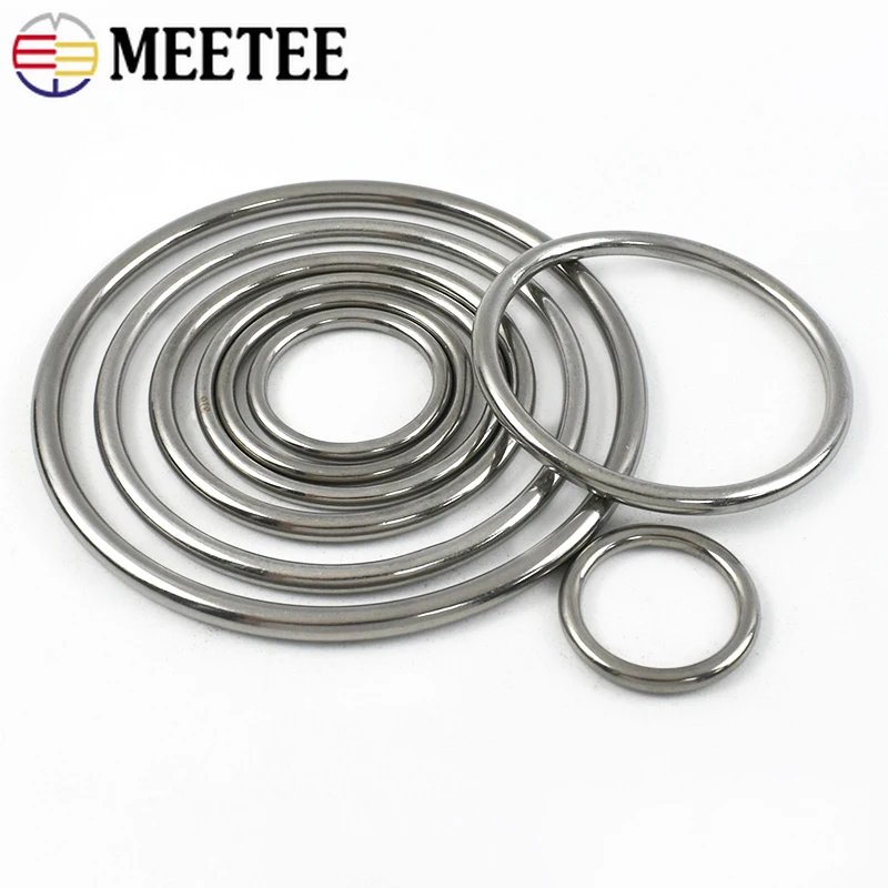 3-5Pcs 15-100mm Stainless Steel O Rings Metal Buckles for Bag Strap Connect Circle Ring Dog Collar Loop DIY Hardware Accessories