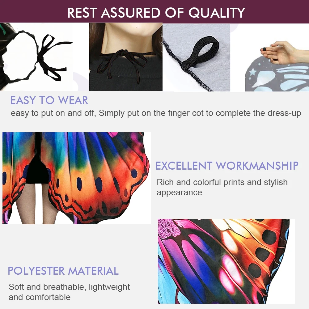 butterfly wings adult Women Butterfly Wings Shawl Halloween Costumes Adult Butterfly Wings with Headband and Mask for Women