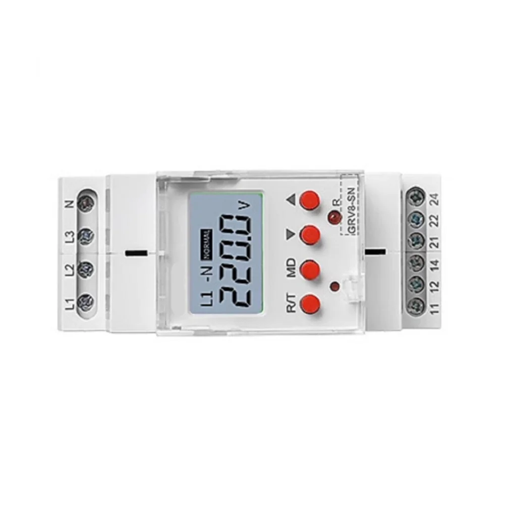 GRV8-SN Voltage Relay for 3 Phase Four Wire Power Distribution with Programmable Thresholds and Phase Verification