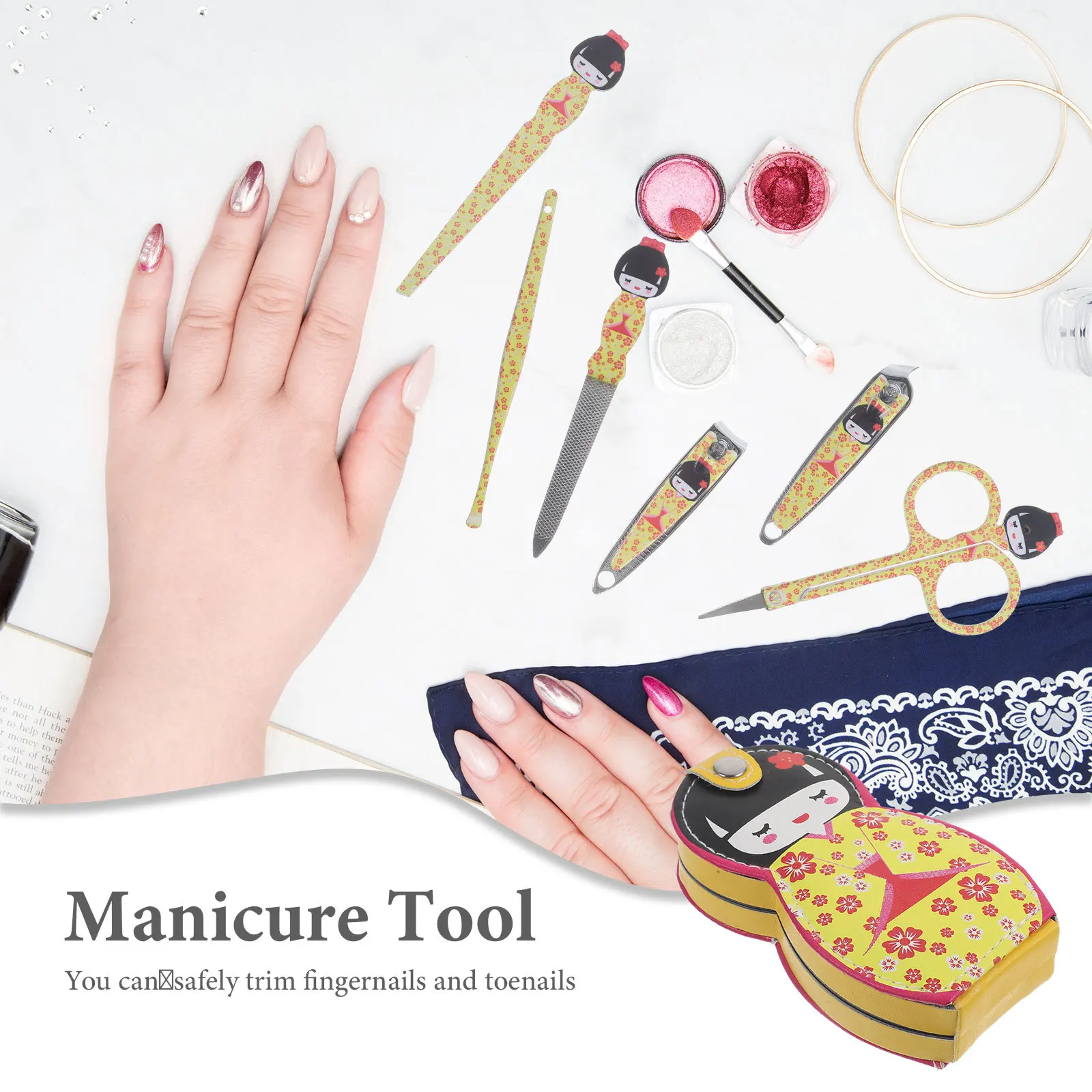 

1 set Nail Clipper Tool Set Manicure Pedicure Care Tools Stainless Steel Personal Grooming Kit For Fingernail Toenail Trimming