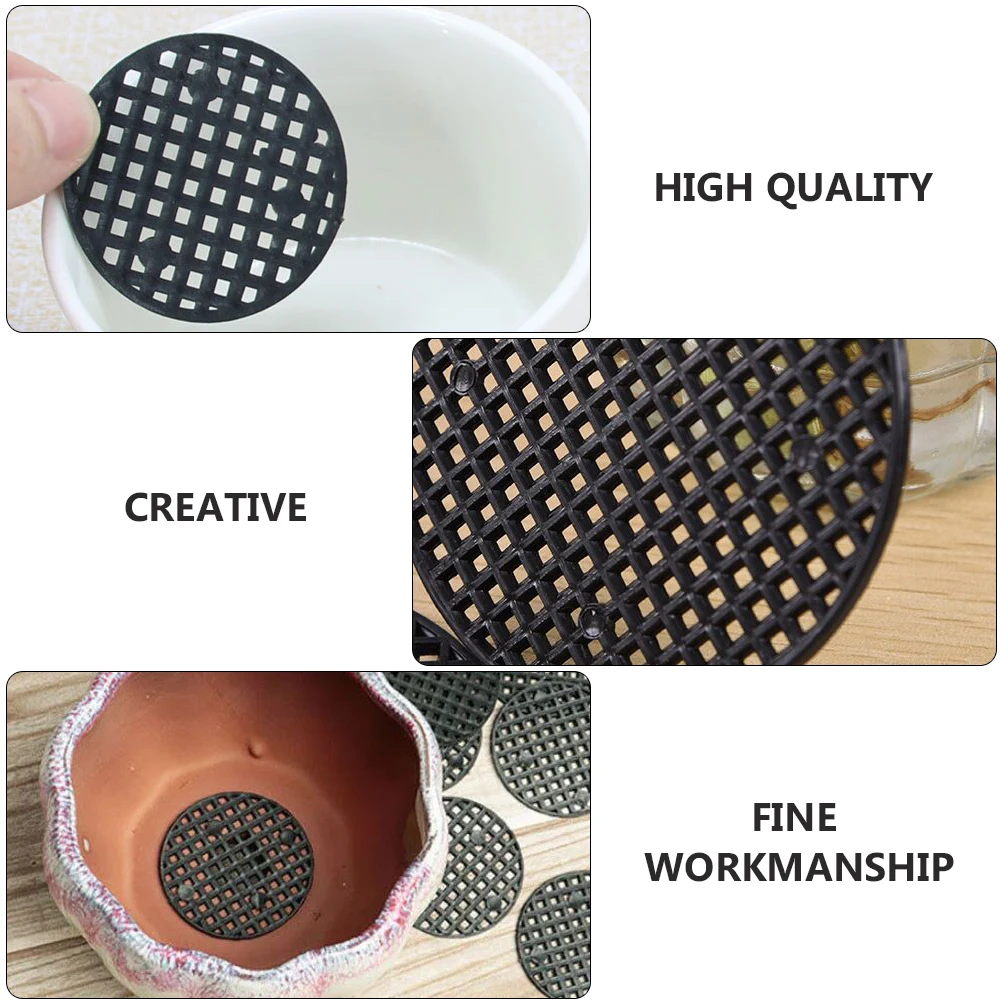 

200 pcs Flowerpot Pads Anti-Leakage Mesh Mats Bonsai Accessories Eco-Friendly Plastic Drainage Grids Breathable Planters 12cm