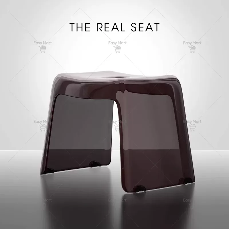 Home Bathroom Stool Furniture Transparent PCTG Plastic Shoe Stools Designer Antiskid Elderly Shower Bath Chair Seat