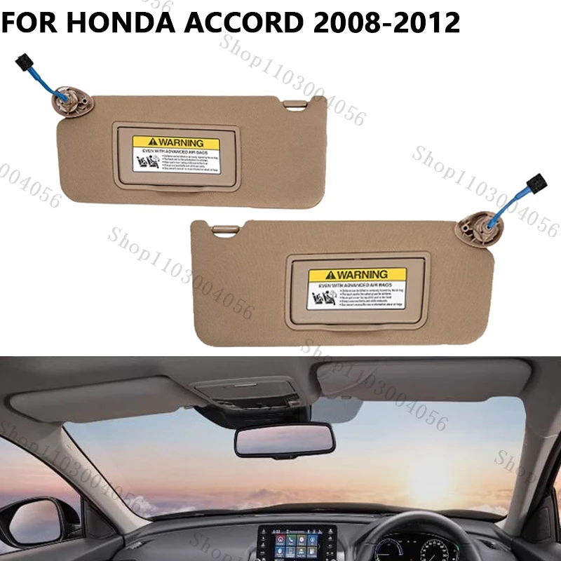 Auto Zonneklep Beige Bestuurderszijde Passagierszijde Voor Honda Accord 2008 2009 2010 2011 2012 Zonneklep Met Make-Upspiegel