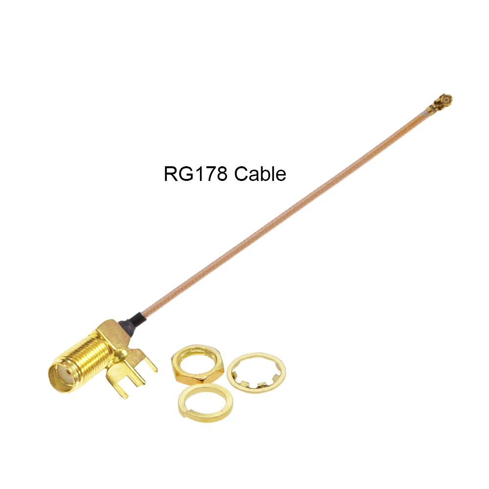 100pcs/lot RG178 Cable SMA Female PCB Panel Mount to   1 Female Jack WIFI Antenna RF Coaxial Pigtail Extension Cable