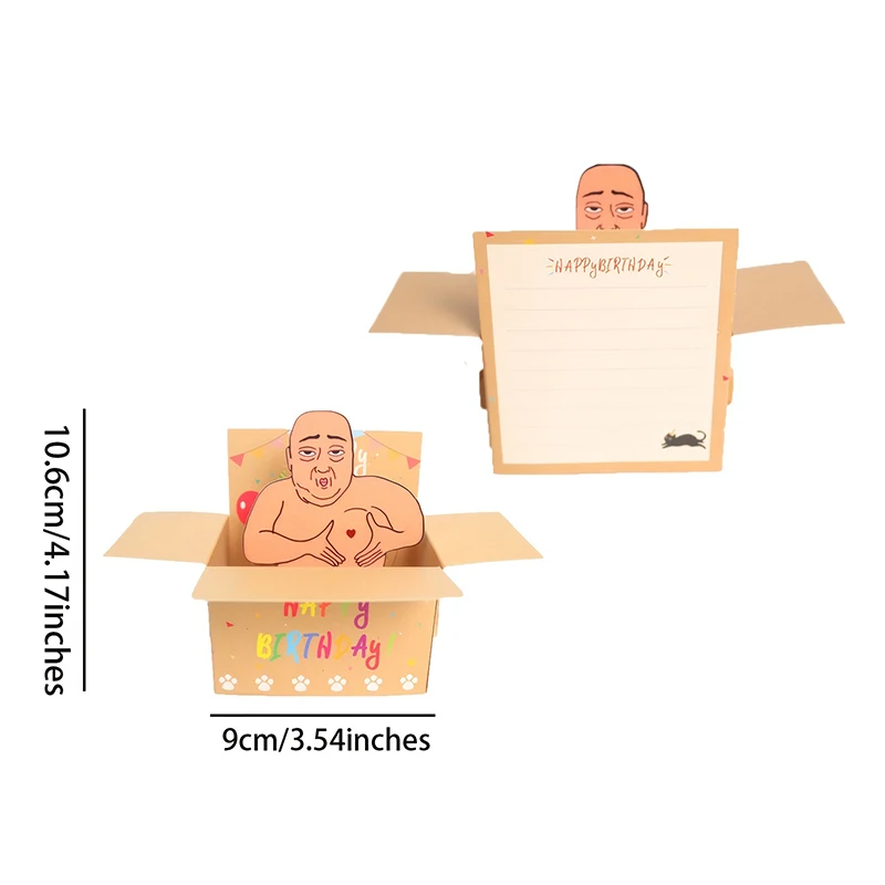 1 قطعة ثلاثية الأبعاد تصميم شخصية بطاقة المعايدة مضحك عيد ميلاد سعيد ورقة بطاقة دعوة حفلة هدية لأصدقاء العائلة والمعاملين #6