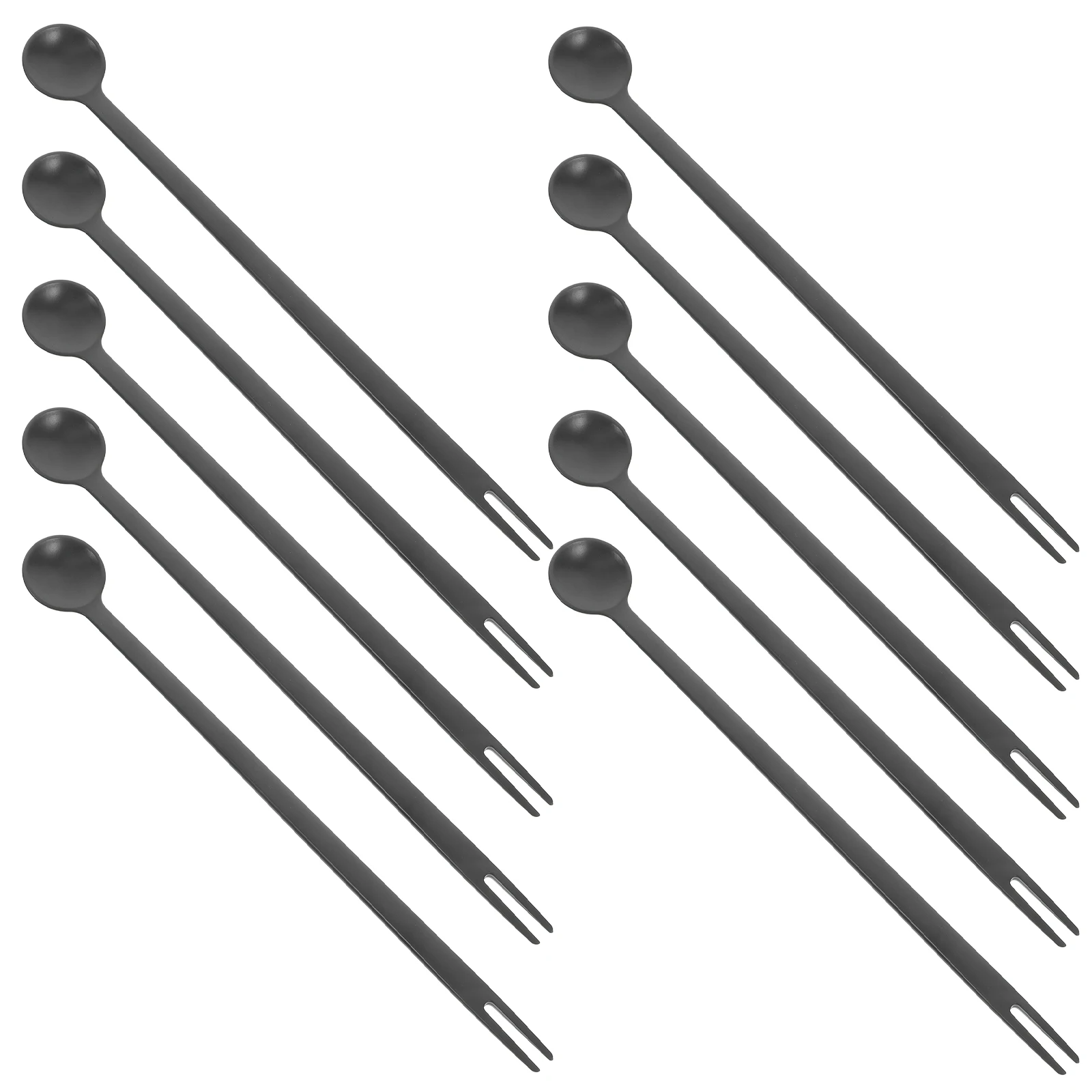 

Fruit Stick Fork and Spoon Stirring Household Mixing Appetizer Dual Headed Flavors Forks Double Side