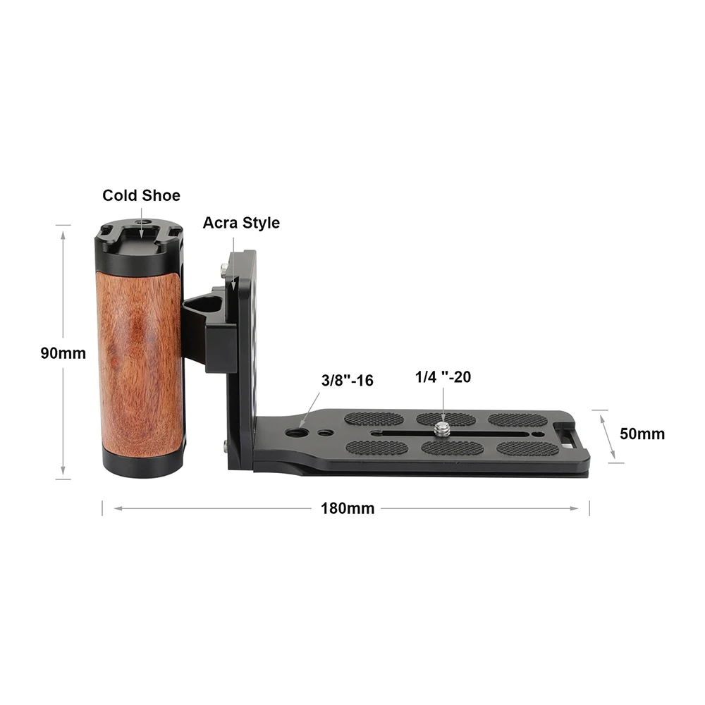 SZRIG ARCA Quick Release L Baseplate With Wooden Handgrip (Either Side) For Canon Nikon Sony DSLR/ Tripod Mount Plate