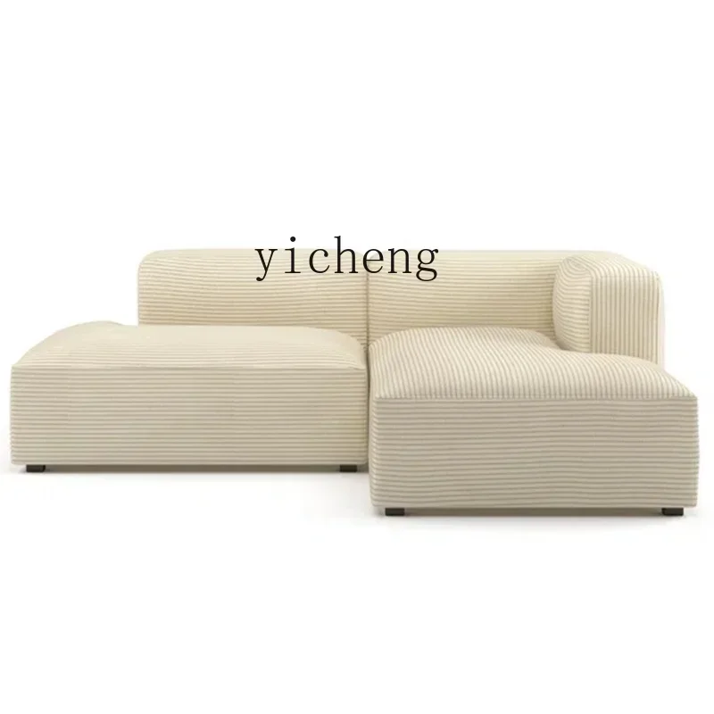 

Minimalist Affordable Luxury Style Corduroy Tofu Block Combination Living Room Fabric Craft Sofa Small Apartment
