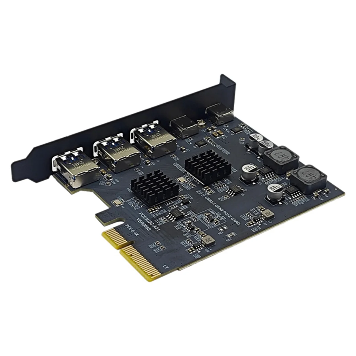 

PCI Express X4 to 2Port Type C + 3 Port USB3.2 Gen2 10Gbps Adapter ASM3142 + VL822 Chip PCIE USB Expansion Card