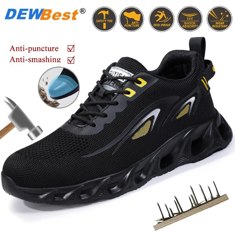 New fall breathable safety shoes steel head men's casual sports shoes protective work shoes anti-puncture safety shoes