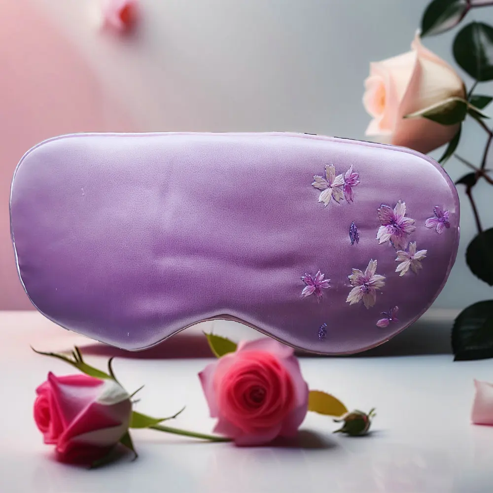 Hand-Embroidered Silk Mask Classy Mulberry Sleeping Mask Customized Eye Wear Accessories With Classical Stitchwork Pattern