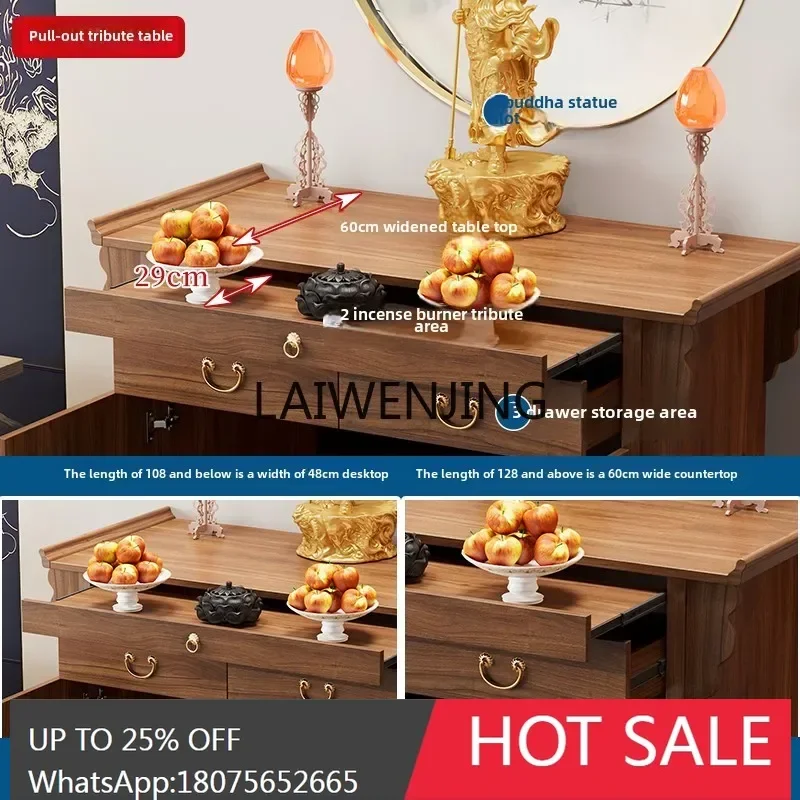حافظة بخور الطاولة خزانة مزار منزلية من الخشب الصلب تقدم خزانة مزار Guanyin #2