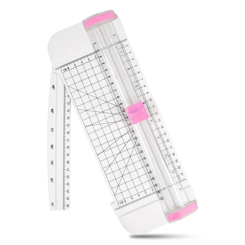 Paper Slicer Scrapbooking Tool with Automatic Security and Folding Side Ruler for Craft Paper Label Cardstock