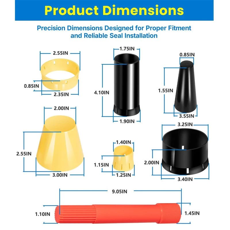For Ford Super Duty F250-F550 & E350-E450 ,7Pcs/Set 6R140 Transmission Seal Ring Installer and Resizer Tool Kit
