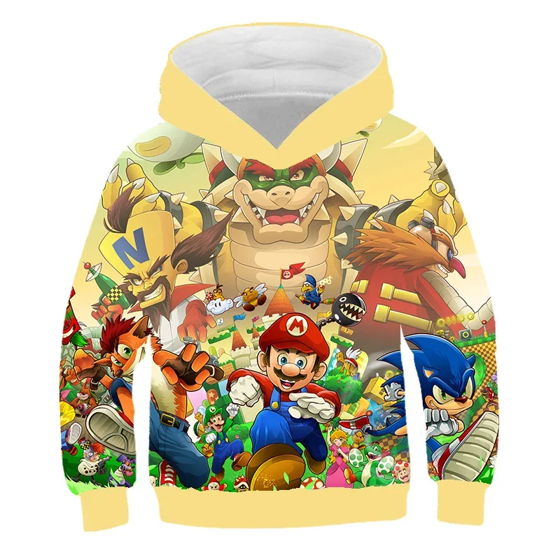 3D Super Mario hoodie For kids Children's Clothes long sleeve loose clothes casual top Japanese Boys and girls printed  hoodie