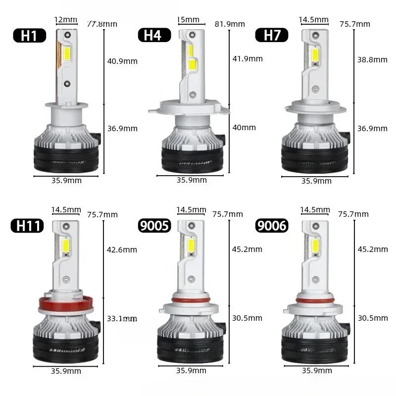 K7C 4300K H7 H4 H11 Led Lamp 3 Copper Tube Led Lights for Car H1  HB3 9005 HB4 9006 12V Led Headlight Bulb Car Accessories