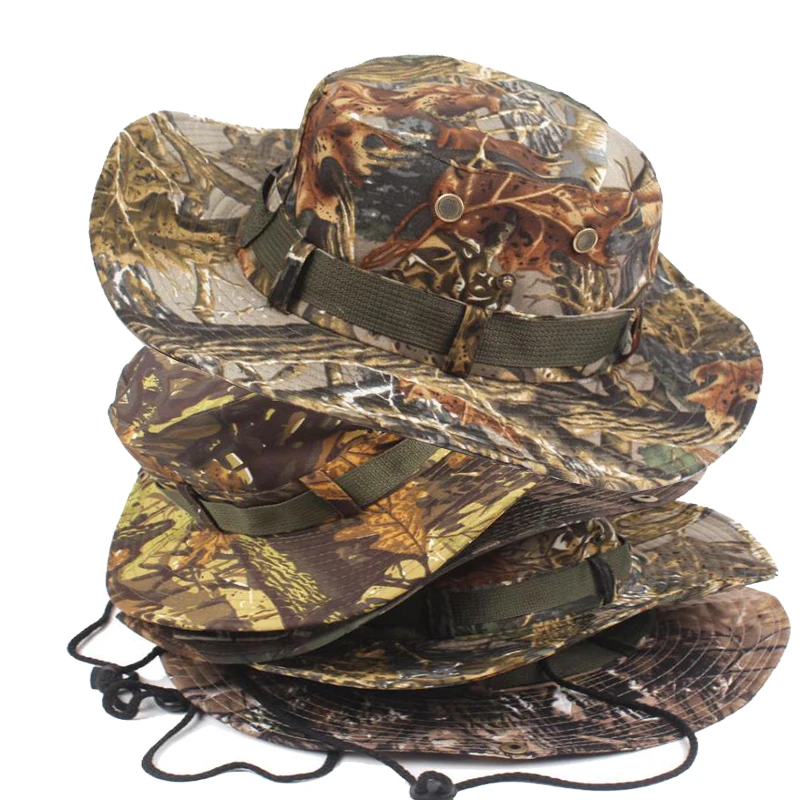 Camouflage Cap  Hat Caps Men Women Outdoor Sports Sun Boonie Bucket Fishing Hiking Hunting Climbing Hats