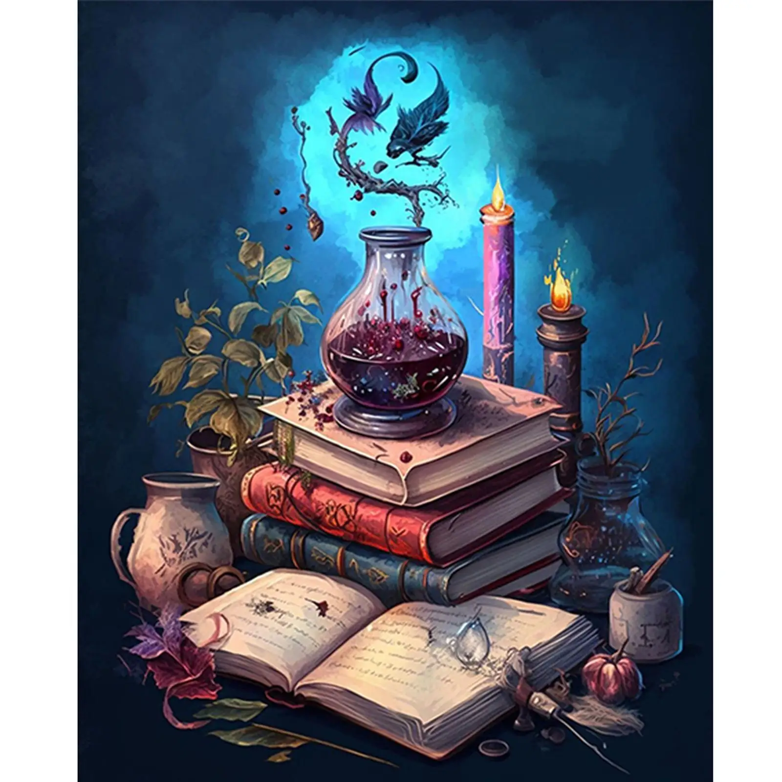 

4pcs Paint By Numbers Kit On Canvas DIY Oil Art Magic Potion Picture 40x50cm