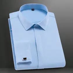 Men's long-sleeved shirt Business Casual non-ironing comfortable breathable top High quality spring summer fashion French