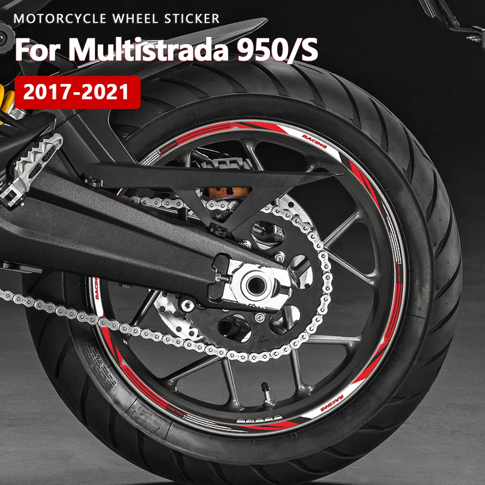 

Motorcycle Wheel Sticker Waterproof Rim Stripe Multistrada 950S Accessories for Ducati Multistrada 950/S 2017-2021 2019 2020