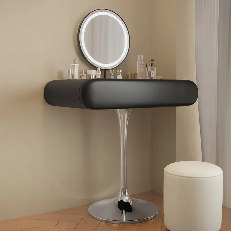*Adult Aesthetic Vanity Tables Simple Sliding Flip Black Mirror Drawers Dressers Makeup Desk Chair Coiffeuse De Chambre Furnitur