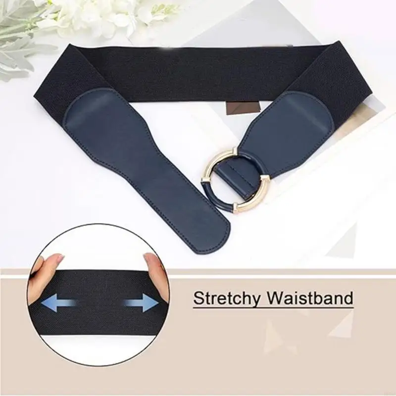

B95F PU Waist Cincher Chain Dancers Costume Belt for Wrap Dress Elastic Chain Belt for Suit Skirt Jeans Body Jewelry