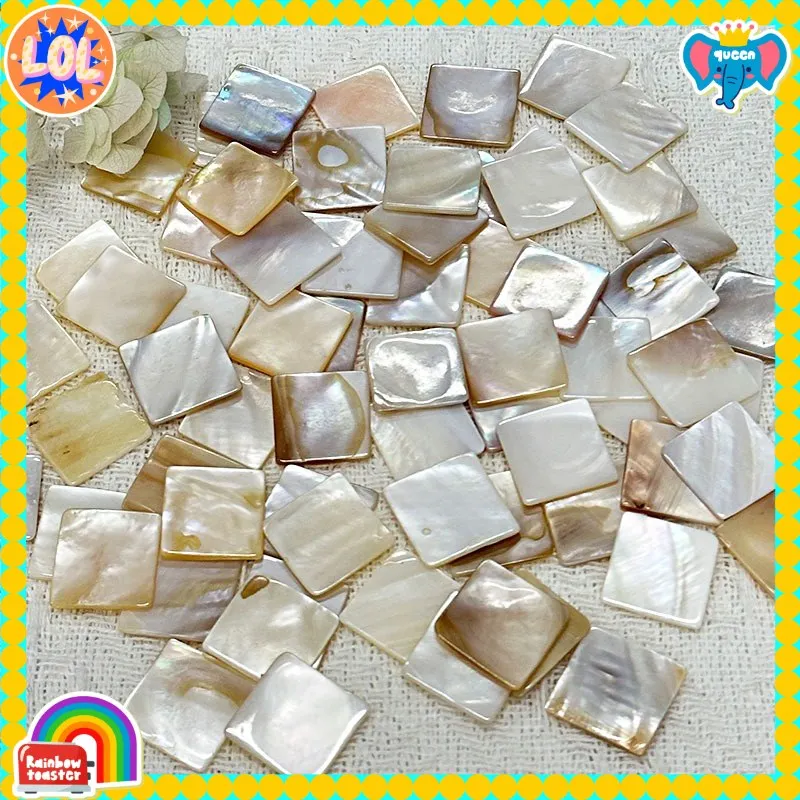 Azulejos de mosaico cuadrados de nácar de 100g, piezas de mosaico cuadrado de concha Natural para decoración del hogar, materiales artesanales, pasatiempos