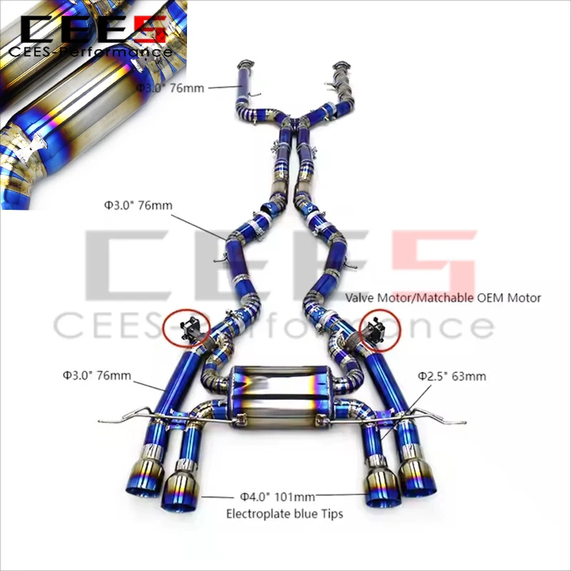 

cees Catback Exhaust System for BMW M2 G87 2023+ Performance Car Escape Exhaust Pipes Valvetronic Muffler Assembly