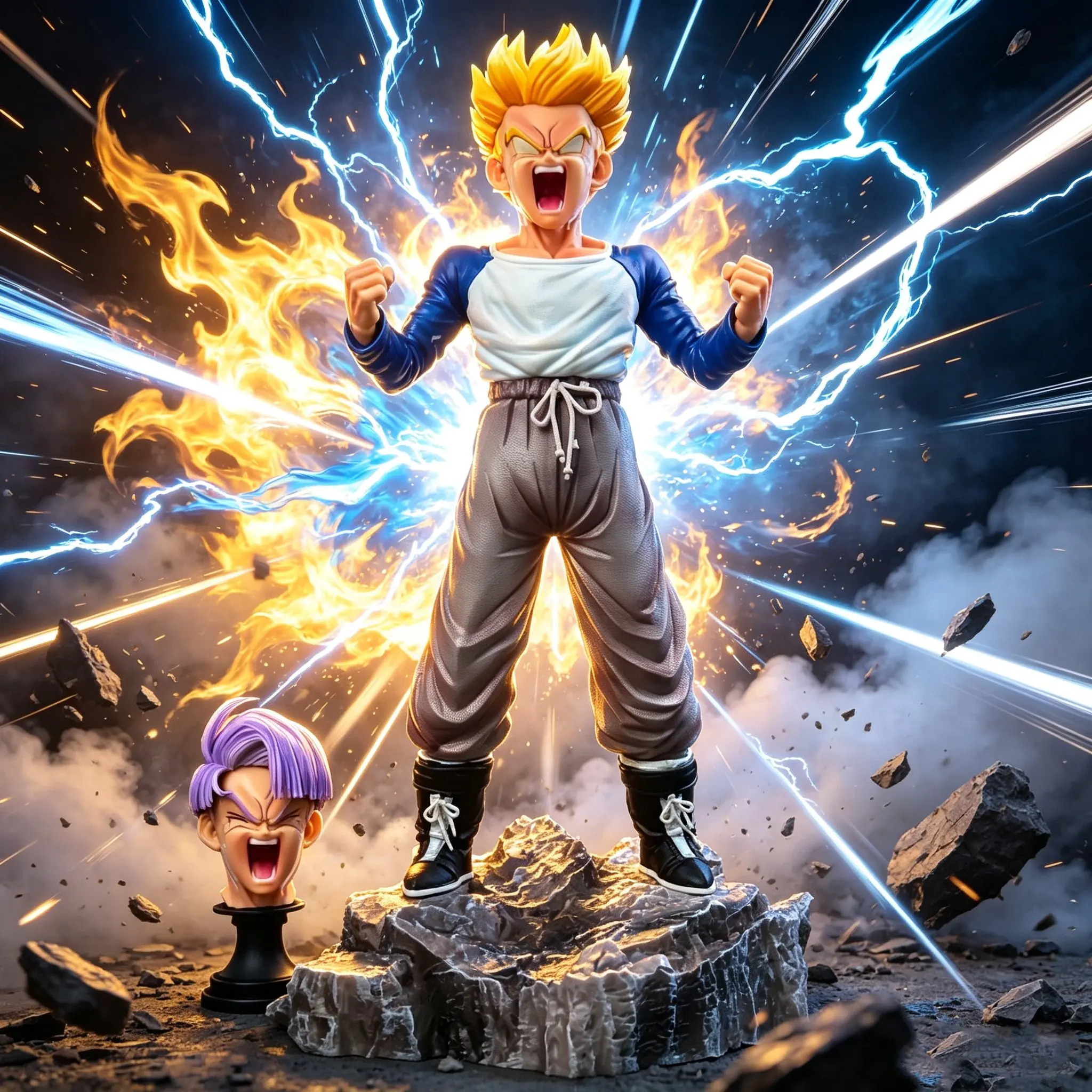 Anime Dragon Ball Z Trunks Figure Super Saiyan Trunks Statue Replacement Light Head Pvc Action Figures Collection Model Toys