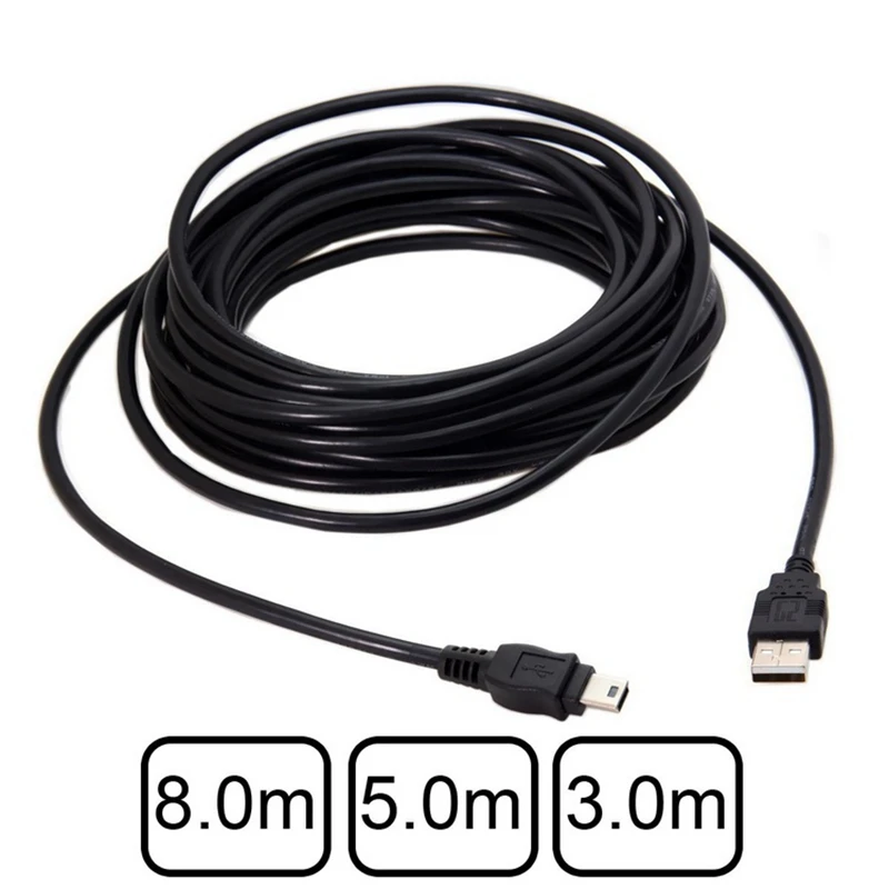 8m 5m 3m Mini 5pin USB 5Pin to USB 2.0 Male Data Cable, Used for Hard Disk, Camera and Phone MP3 MP4 With The Best Quality