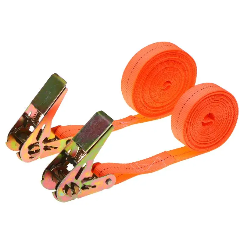 Heavy Duty Ratchet Tie Down Straps Anti-Slip Webbing Corrosion Resistant Metal Buckle for Cargo Transport