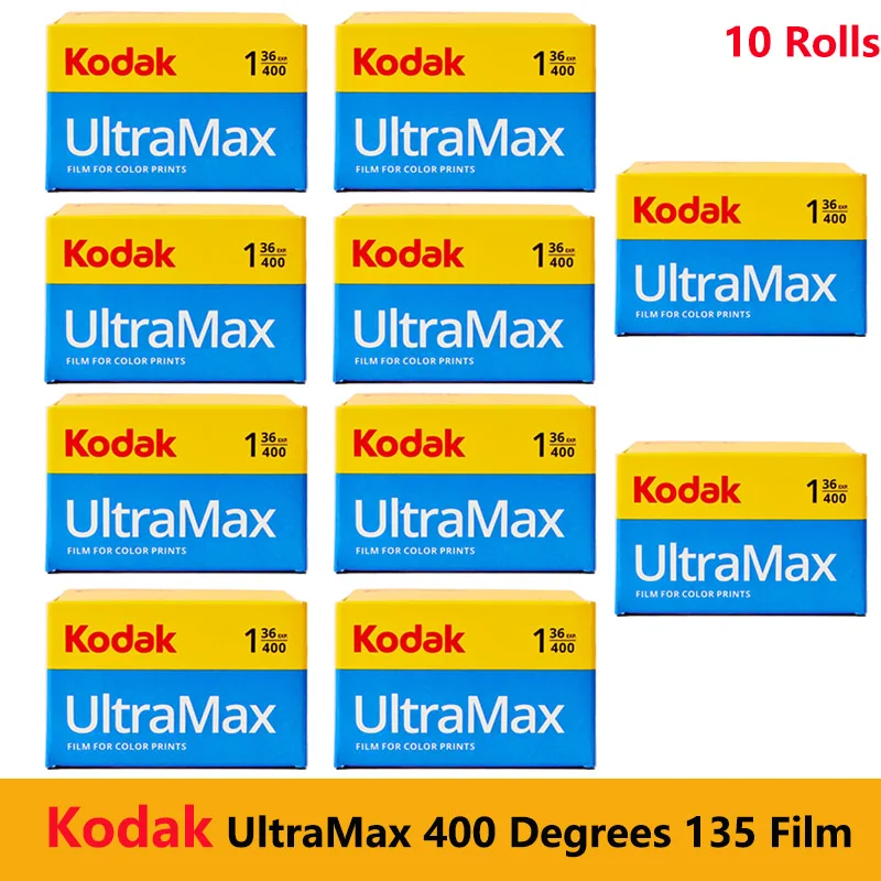 1 2 3 5 10 Roll New Packaging Kodak UltraMax 400 36 Exposure Per Roll C41 Flushing Degrees 135 Color Film For M35/H35 Fujifilm