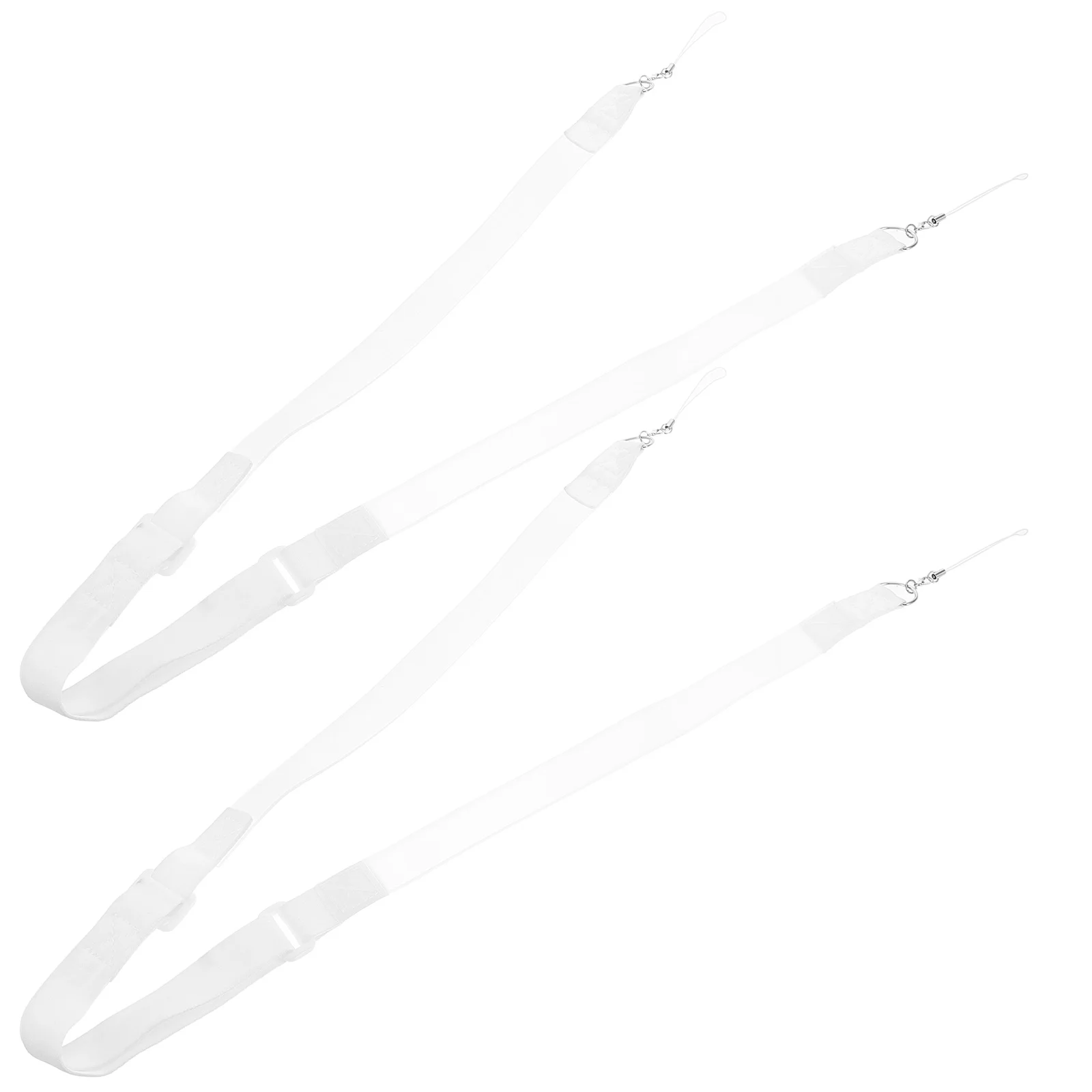 

2Pcs Adjustable Length Silicone Lanyard Dual Hooks Soft Badge Holder Camera Neck Strap Badge Holder Lanyard String