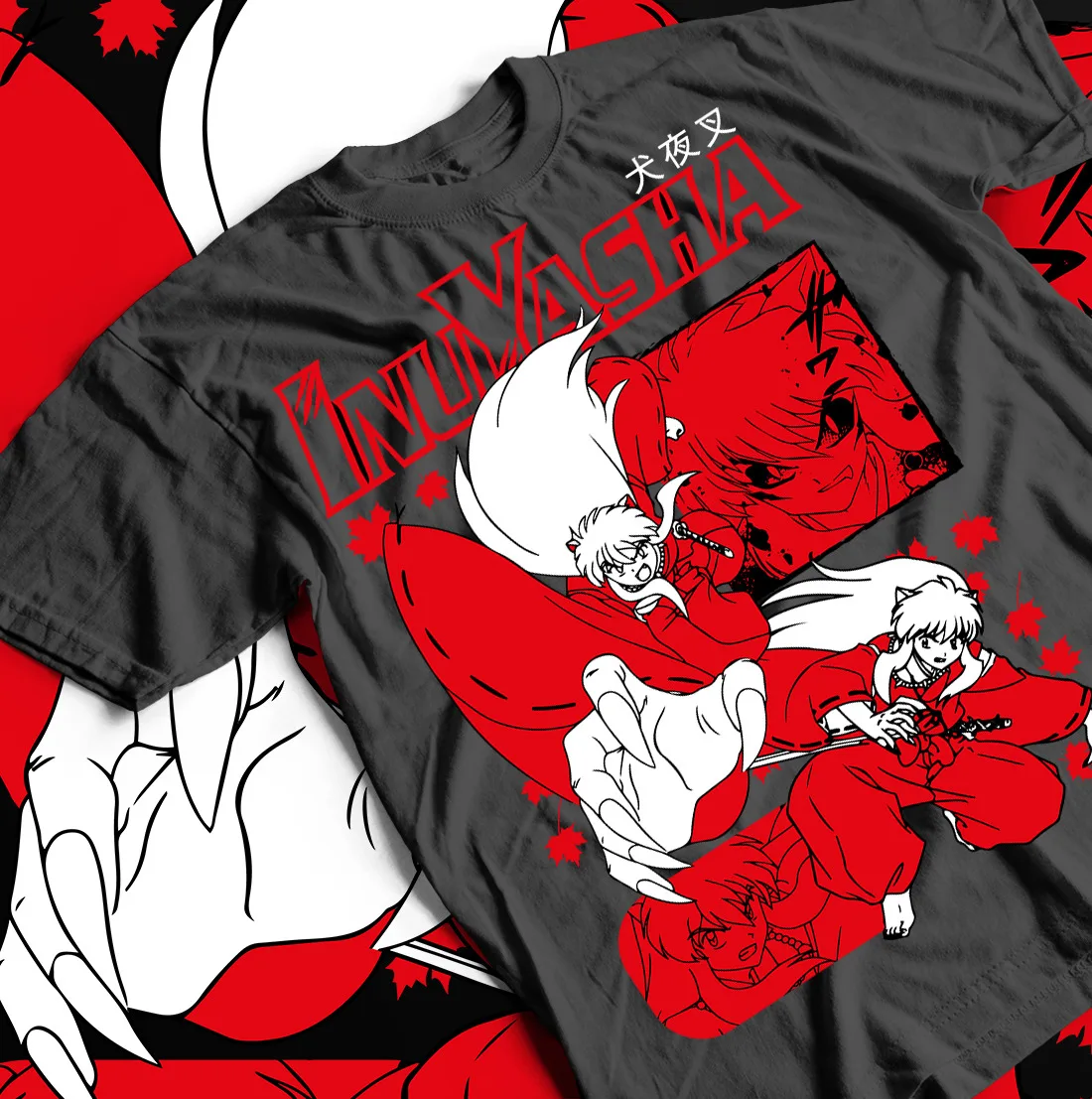 

Red Moon Inu Yasha Sesshomaru Inuyasha T-shirt Funny Anime Gift Shirt All Size