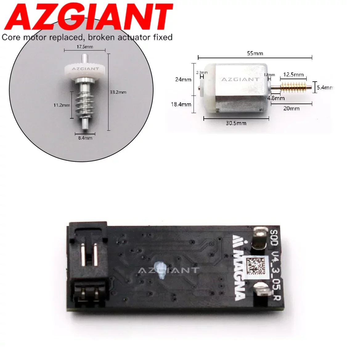 Car Parts Rearview Mriror Actuator Repair for Skoda Superb 2016-2018, Gear, DC Motor, Electirc Board for Choose