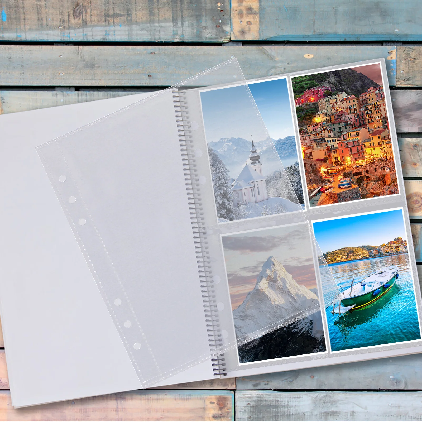 

20 Pcs PVC Transparent Photo Album Pages A5 Inserts Sheet Protectors Reusable Binder Covers Storage Bags School Office File