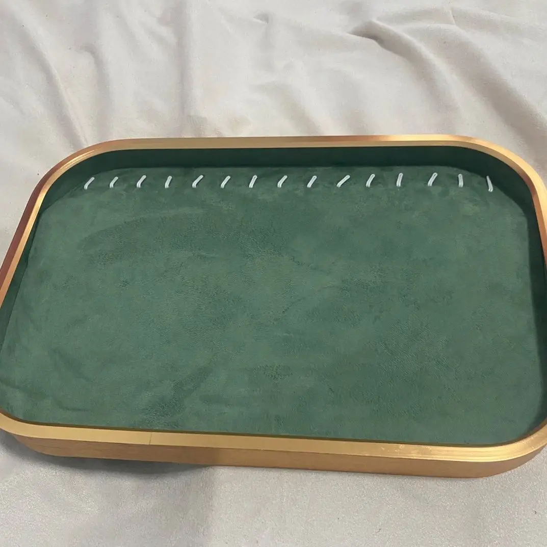 1Pc Jewelry Display Tray Pendant Necklace Holder Rack Luxury Metal Velvet Earrings Ring Storage For Live Counter Jewelry Shows