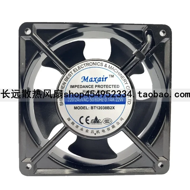 for MAXAIR BT12038B2X 220V AC 0.14A 22W 12cm 12038 Cooling Fan