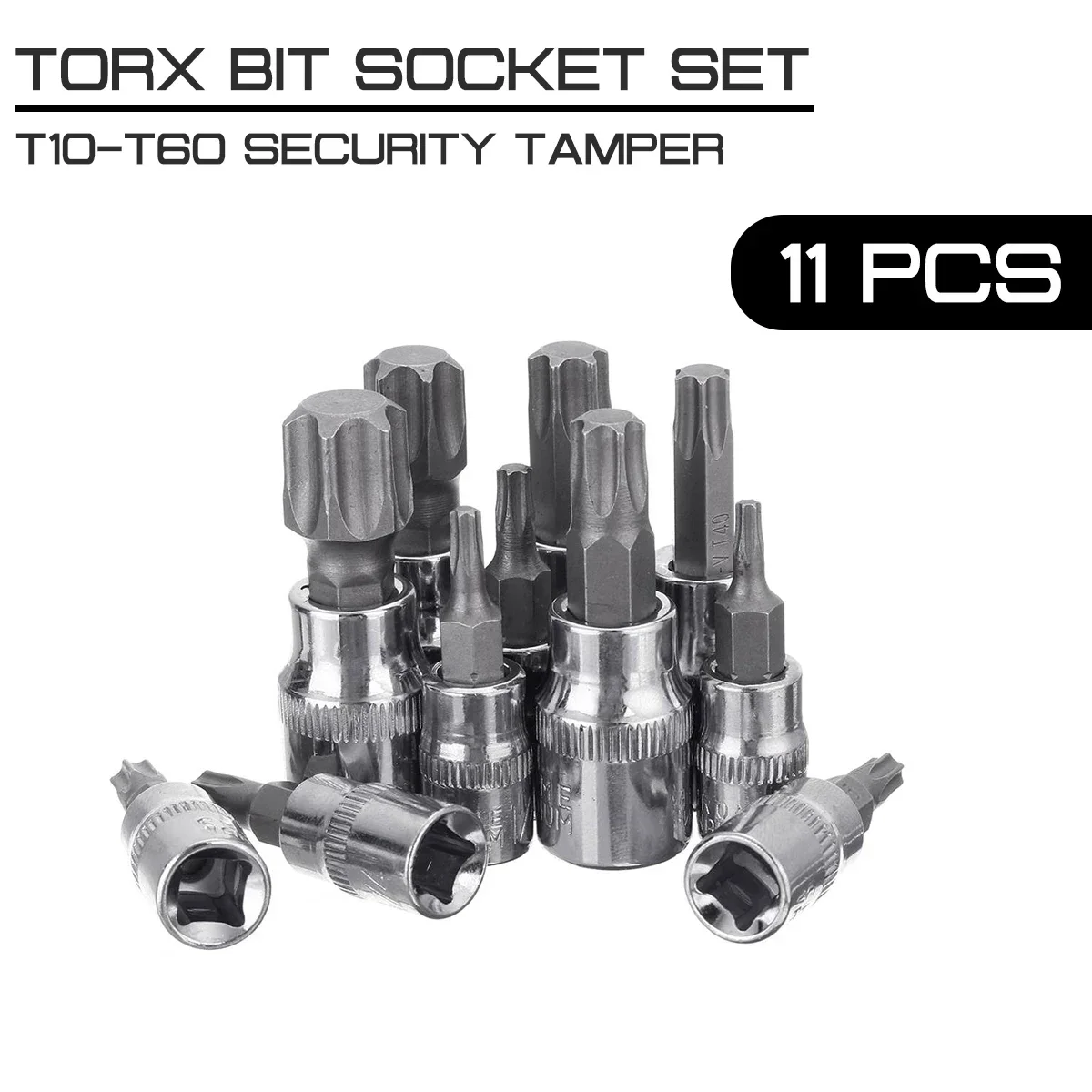 For Car Repair Bit Socket Set Screwdriver T10-T60 Security Tamper Proof With Hole 1/4