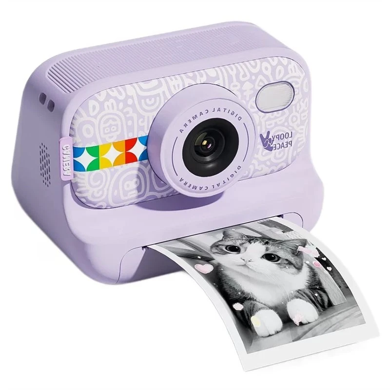 [EYEL!NEW!】 HD Digital Video Camera Color Instant Print Functionality Christmas Birthday Gift For Girls Boys No Ink Thermal