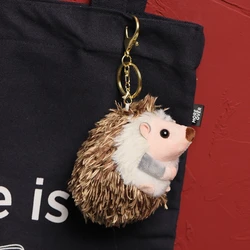 cute plush toy lovely cartoon animal sweet brown hedgehog soft small doll pendant key ring birthday Christmas gift