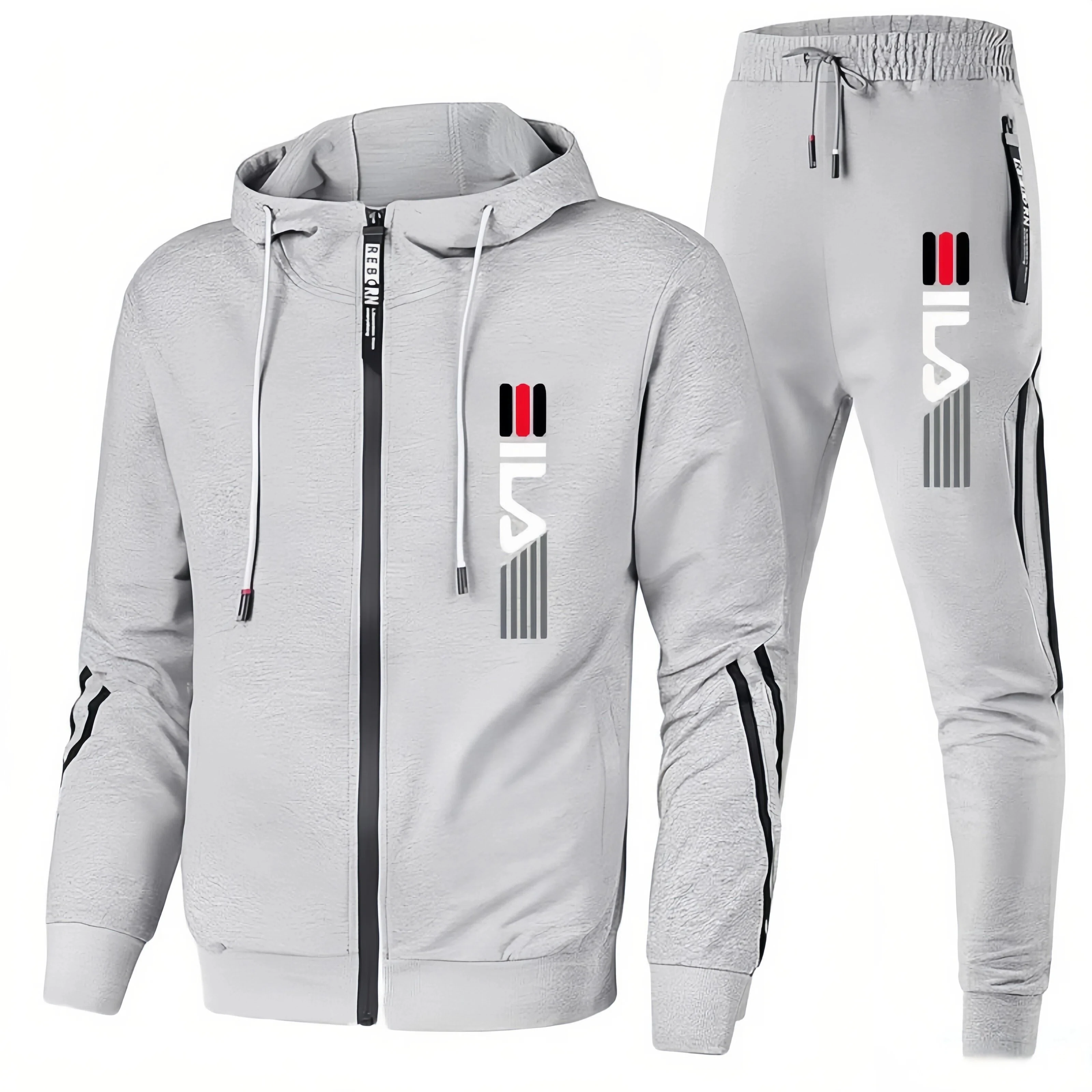 Men's Sportswear Set Spring Autumn Casual Sports Jacket Pants Jogging Fashion Stylish Tracksuit Fitness Workout Athletic Gear
