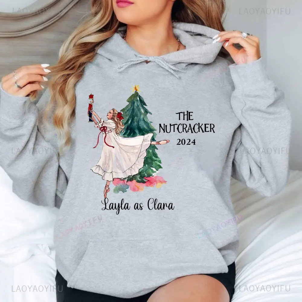 Nutcracker Lady Clara Long Seleeve Hoodie Nutcracker Christmas Ballet Gift Sweatshirt for A Funny Ballerina Sweater