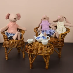 1:12 miniature furniture rattan chair for BJD OB11 doll house