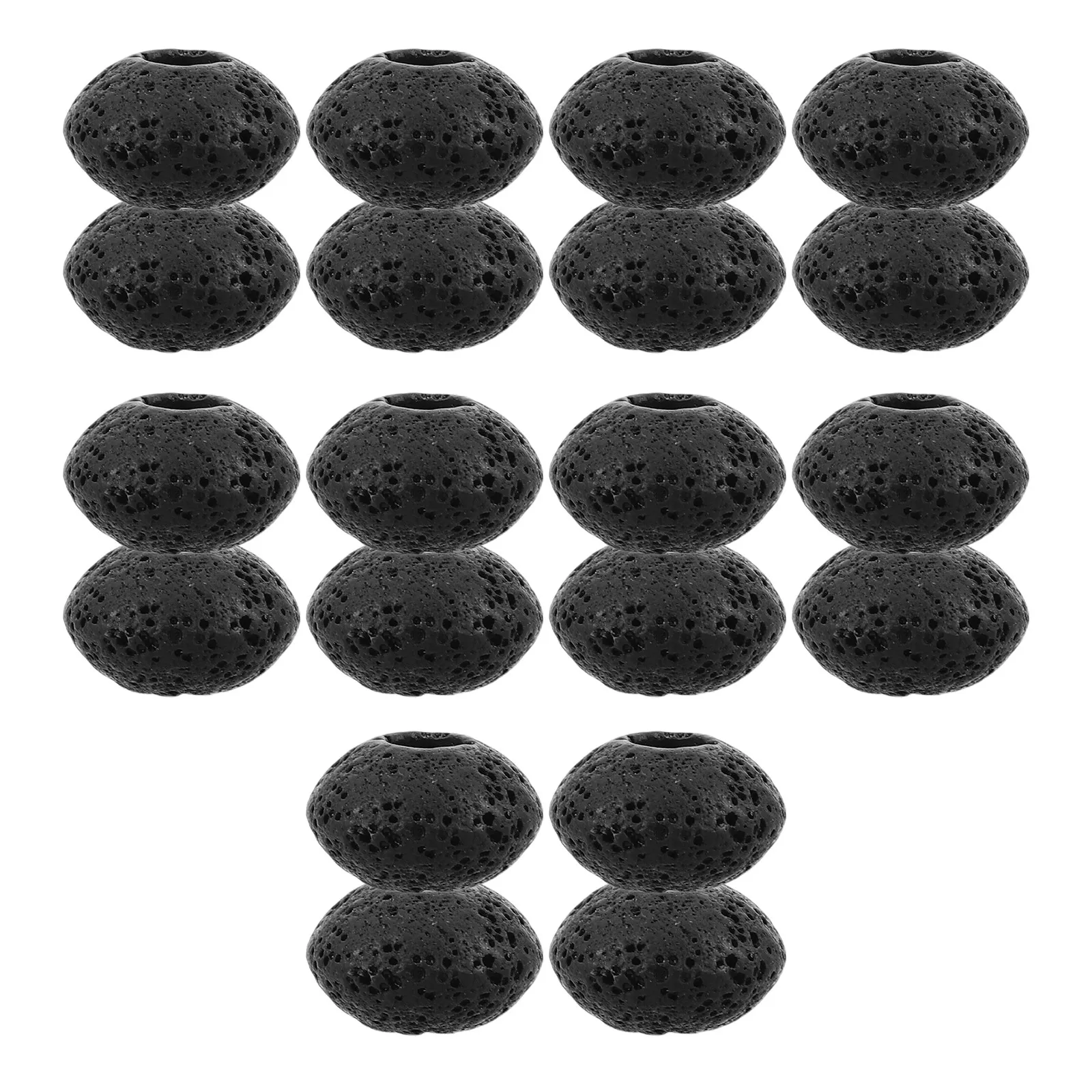 20Pcs Volcanic Rock Essential Oil Diffuser Beads Large Hole Round Jewelry Craft Beads for DIY Aromatherapy Aromatherapy Stone