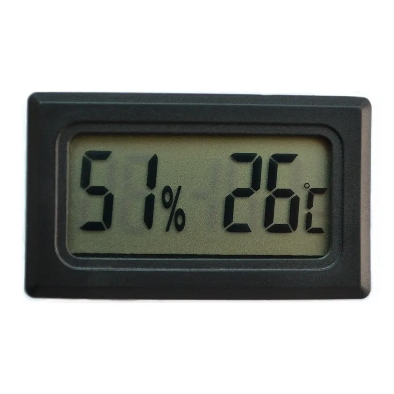 Black Mini Digital LCD Indoor Convenient Temperature Sensor Humidity Meter Gauge Thermometer Hygrometer Gauge