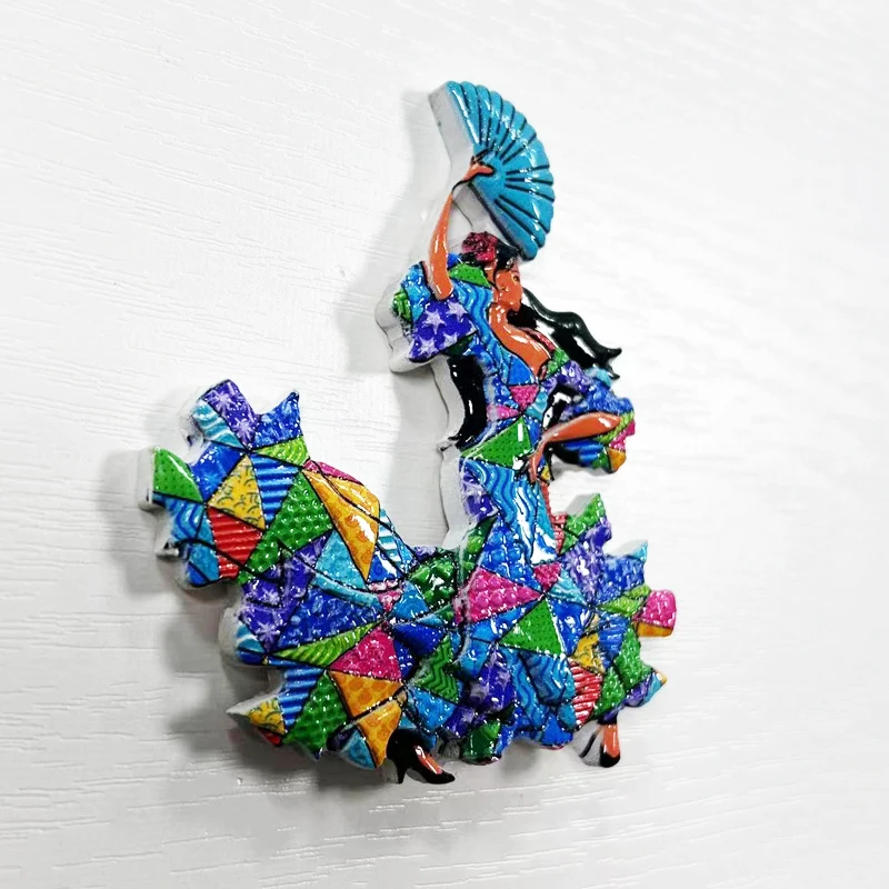 

3D magnetic refrigerator stickers for world tourism souvenirs, long dresses for beautiful women, kitchen and home decorations