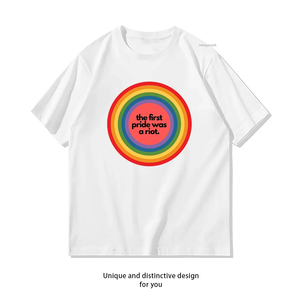 The first pride was a riot Classic T-Shirt woman man summer cotton graphic t shirts Adult streetwear camisetas tops tee Retro