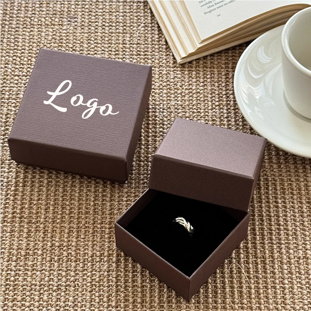 

Custom 12/20/30pcs Jewelry Display Portable Pink Box Texture Pattern Gift Case Earring Necklace Ring Packaging Present Organizer